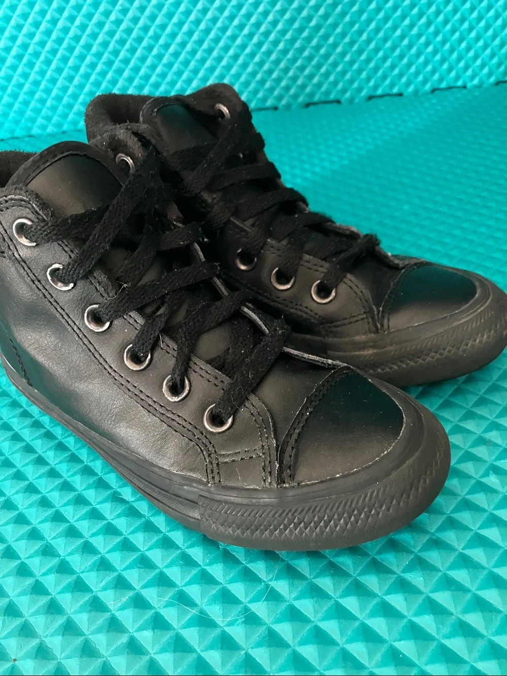 CONVERSE Boys Chuck Taylor All Star PC Boot Leather High 'Triple Black | 1